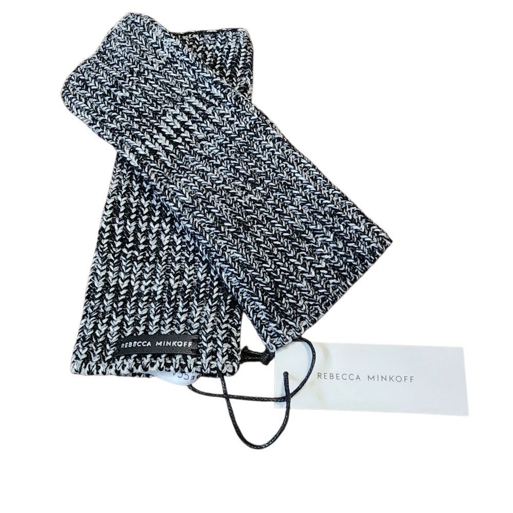 Rebecca Minkoff Black White Knit Arm Warmers NWT